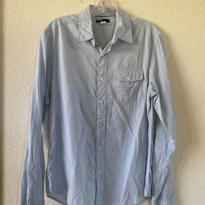 BDG Long Sleeve Button Down Shirt Light Blue Urban Outfitters UO S Small